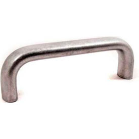 J.W. Winco Aluminum Cabinet U-Handle - 5.55""L x 0.79"" Dia Bright Tumbled 1/4-20 Tapped Thread