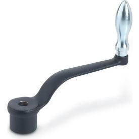 J.W. Winco, Inc 22QC11/F J.W. Winco DIN468 Off-Set Crank Handles, Cast Iron, Fixed Handle, Square Bore - 22mm, 3.94"H Handle image.