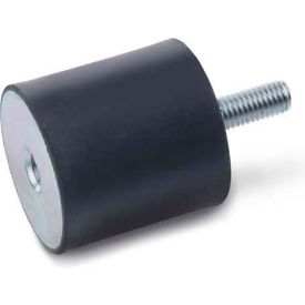 J.W. Winco, Inc 351.2-51-41-3/8-55 Vibration Mount, 1 Tapped Hole, 1 Threaded Stud, 2.00" Dia, 1.63"H, 3/8-16 Thread image.