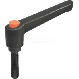 J.W. Winco, Inc 3T20AP1K/C2 Nylon Plastic Adjustable Lever with Push Button and Steel Components 1/4-20 x .78 Stud 1.77"L - USA image.