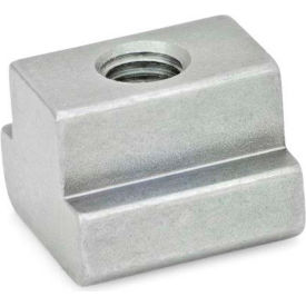 J.W. Winco, Inc 4N5G17 J.W. Winco DIN 508 T-Slot Nuts, Steel, Plain, M4, 3/8"W x 1/4"H image.