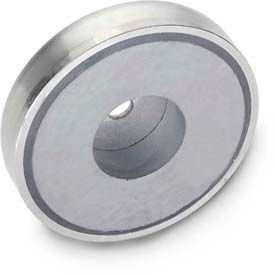 J.W. Winco, Inc 50.45-HF-25-7-5.5 Retaining Magnet Assembly w/ Thru Hole - .98" Dia. Stainless Steel image.