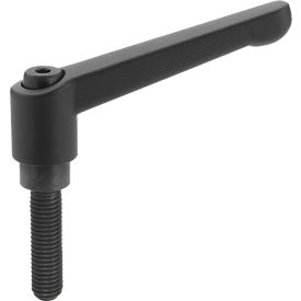 J.W. Winco, Inc 6N12A19K Die Cast Adjustable Lever - M6 x 1.0 - 30mm Handle - 12mm Stud - Black - J.W. Winco 6N12A19K GN300 image.