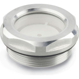J.W. Winco, Inc 743.1-7-M14X1.5-A Aluminum Fluid Level Sight w/ ESG Glass w/ Reflector - M14 x 1.5 Thread - JW Winco 743.1-7-M14X1.5-A image.