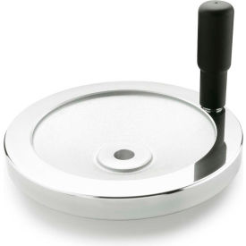 J.W. Winco, Inc 8MF05/R JW Winco - 8MF05/R - Aluminum Solid Disk Handwheel w/ Rev Handle - 3.94" Dia x 8mm Bore image.