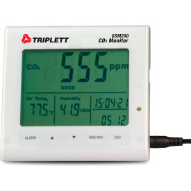 JEWELL INSTRUMENTS PAPER GSM200 Triplett Desktop Indoor Air Quality Carbon Dioxide Monitor, Back Lighted LCD Display image.