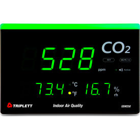 JEWELL INSTRUMENTS PAPER GSM250 Triplett Desktop Indoor Air Quality Carbon Dioxide Meter with LED Alert, 9" image.