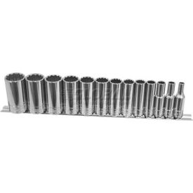Fractional Socket Set, 3/8" Drive, 12 Point, 13 Piece, Deep view 2