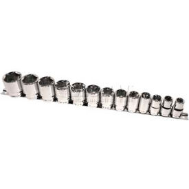 Fractional Socket Set, 1/2" Drive, 6 Point, 13 Piece, Short view 2