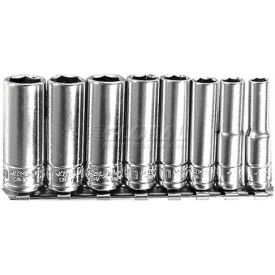 Metric Socket Set, 1/4" Drive, 6 Point, 8 Piece, Deep view 2