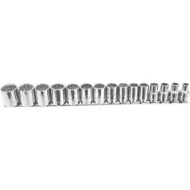Metric Socket Set, 3/8" Drive, 12 Point, 15 Piece, Short view 2