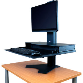 KA Manufacturing Inc. HHBS2428BB_HHMSB RightAngle™ Hover Helium Single Monitor Sit-Stand Workstation image.
