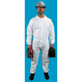 Anti-Static KeyGuard Coverall, Elastic Wrist, Zip Front, White, 2XL, 25/Case Anti-Static KeyGuard Coverall, Elastic Wrist, Zip Front, White, 2XL, 25/Case