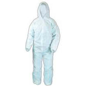 Keystone Adjustable Cap Company Inc CVLSMSREG-HE-3XL SMS Coverall, Elastic Wrists & Ankles, Attached Hood, Zipper Front, White, 3XL, 25/Case image.