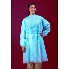 Keystone Adjustable Cap Company Inc ISO-NW-BLUE Polypropylene Isolation Gown, Rear Entry W/ XLong Ties Blue, One Size, 50/Case image.