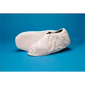 Keystone Adjustable Cap Company Inc SC-NWPI-AQ-MED Laminated Polypropylene Shoe Covers with Non Skid AQ Sole, Water Resistant, White, MD, 200/Case image.