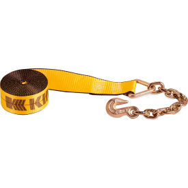 Kinedyne Corporation 423040 Kinedyne Winch Strap 423040 with Chain Anchor - 30 x 4" Gold image.