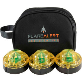Keystone Sales Group, Inc B3-FP-Y FlareAlert Pro Battery Powered LED Emergency 3 Beacon Kit, Yellow, B3-FP-Y image.