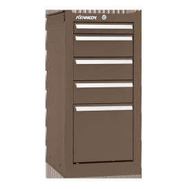 Kennedy® K2000 5 Drawer Hang-On Side Cabinet 13-5/8"W x 20" x 29-1/16"H Brown