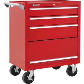 Kennedy® K1800 3 Drawer Roller Cabinet With Compartment 27"W x 18" x 34-15/16"H Red