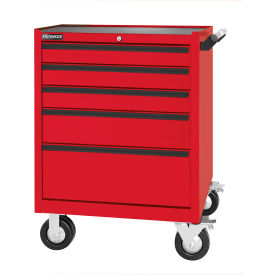 Kennedy® Maintenance Pro™ 5 Drawer Roller Cabinet 29"W x 20" x 40"H Red