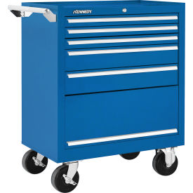 Kennedy® K2000 5 Drawer Roller Cabinet With Compartment 29"W x 20" x 34-15/16"H Blue