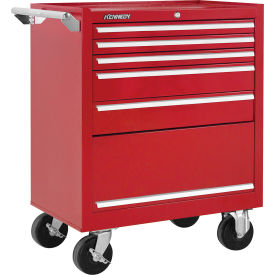 Kennedy® K2000 5 Drawer Roller Cabinet With Compartment 29"W x 20" x 34-15/16"H Red