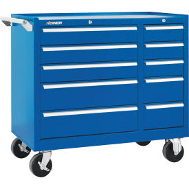 Kennedy® K1800 10 Drawer Roller Cabinet 39-3/8"W x 18" x 34-15/16"H Blue