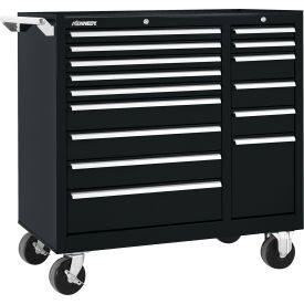 Kennedy® K1800 15 Drawer Roller Cabinet 39-3/8"W x 18" x 39"H Black