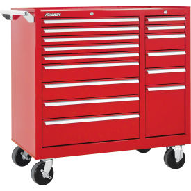 Kennedy® K1800 15 Drawer Roller Cabinet 39-3/8"W x 18" x 39"H Red