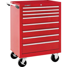 Kennedy® K1800 8 Drawer Roller Cabinet 27"W x 18" x 39"H Red