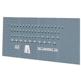 Kennedy Manufacturing Co 50004UGY Kennedy Manufacturing -VTC Series-50004UGY-4 Panel Sq. Hole Toolbaord Set w/60-Pc Toolhlder Set-Gray image.