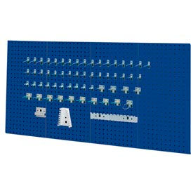 Kennedy Manufacturing Co 50004BL Kennedy Manufacturing-VTC Series-50004BL-4 Panel Sq. Hole Toolboard Set w/60-Pc Hooks- Classic Blue image.