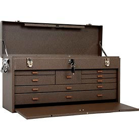 Kennedy Manufacturing Co 526B Kennedy® 526B Signature Series 26-3/4"W X 8-1/2"D X 13-5/8"H 8 Drawer Brown Machinists Chest image.