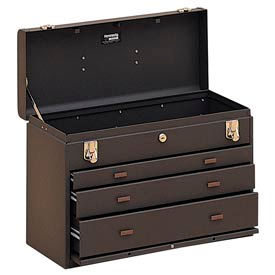 Kennedy Manufacturing Co 620B Kennedy® 620B Signature Series 20-1/8"W X 8-1/2"D X 13-5/8"H 3 Drawer Brown Machinists Chest image.