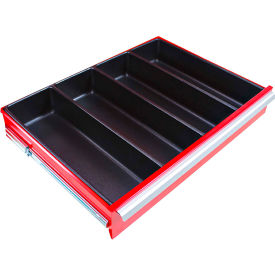 Kennedy Manufacturing Co 81924 Kennedy® 4 Compartment Drawer Organizer, 23"W x 16-5/16"D x 3-9/16"H, Black image.