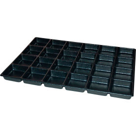 Kennedy Manufacturing Co 81929 Kennedy® 24 Compartment Drawer Organizer, 25"W x 18-3/8"D x 1-3/8"H, Black image.