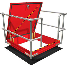 Kee Safety Inc. KH-O-3636 Kee Safety® Roof Hatch Railing Kit with Offset Handles & No Gate, Galvanized Steel, 36"L image.