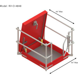 Kee Safety Inc. KH-O-4848 Kee Safety® Roof Hatch Railing Kit with Offset Handles & No Gate, Galvanized Steel, 66"L image.