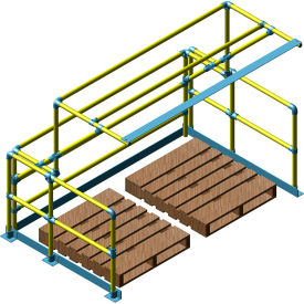 Kee Safety Inc. SGPGTYD3GV Kee Safety® Pivot Steel Mezzanine Pallet Gate, Double Width, 96"W x 60"D x 78"H Clearance image.