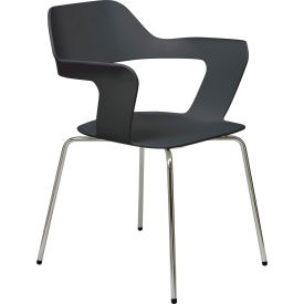 KFI Julep Stack Chair with Flex Poly Shell - Black