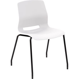 Imme Armless Stacking Chair, Polypropylene, White Seat/Black Frame view 2