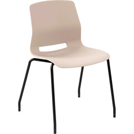 Imme Armless Stacking Chair, Polypropylene, Moonbeam Seat/Black Frame view 2