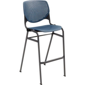Bar Stool, Polypropylene Seat & Back, 400 lb. Capacity, Navy view 2