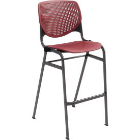 Bar Stool, Polypropylene Seat & Back, 400 lb. Capacity, Burgundy view 2