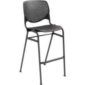 Bar Stool, Polypropylene Seat & Back, 400 lb. Capacity, Black view 2