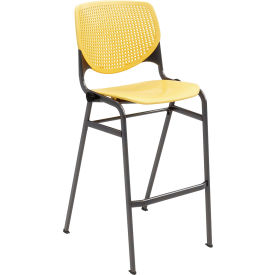 Bar Stool, Polypropylene Seat & Back, 400 lb. Capacity, Yellow view 2