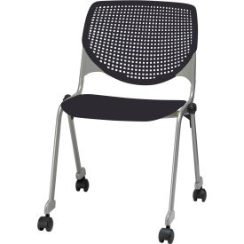 Kfi CS2300-P10 KFI Stack Chair with Casters and Perforated Back -  Plastic Seat - Black - KOOL Series image.