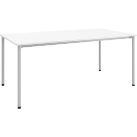 Dailey Training Table with Glides, HPL, 36"W x 72"L, Silver Frame, Designer White view 2