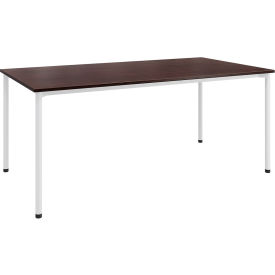 Dailey Training Table with Glides, HPL, 36"W x 72"L, White Frame, Cafelle view 2